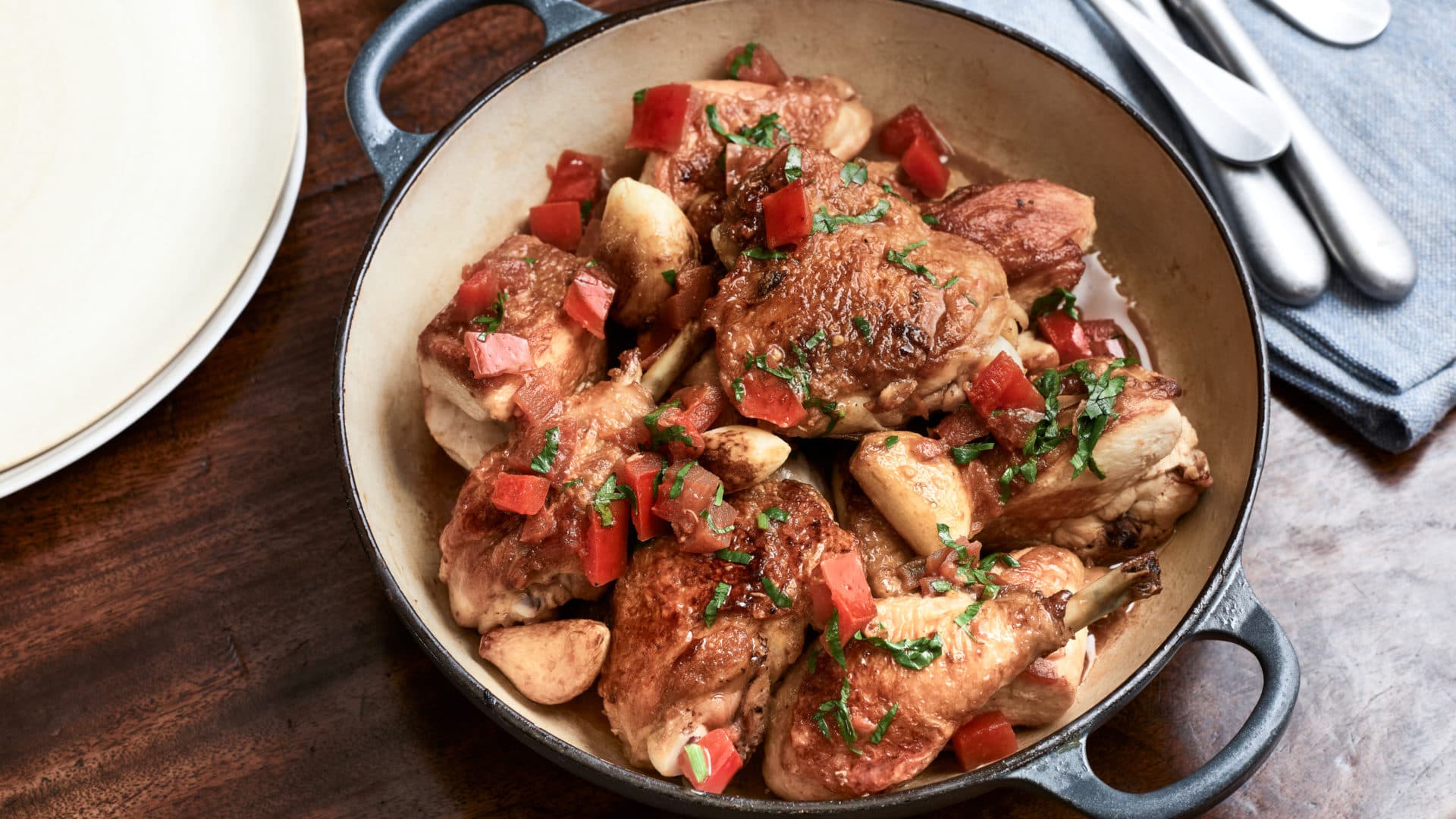 Chicken fricassée with vinegar and herbs - Step 1