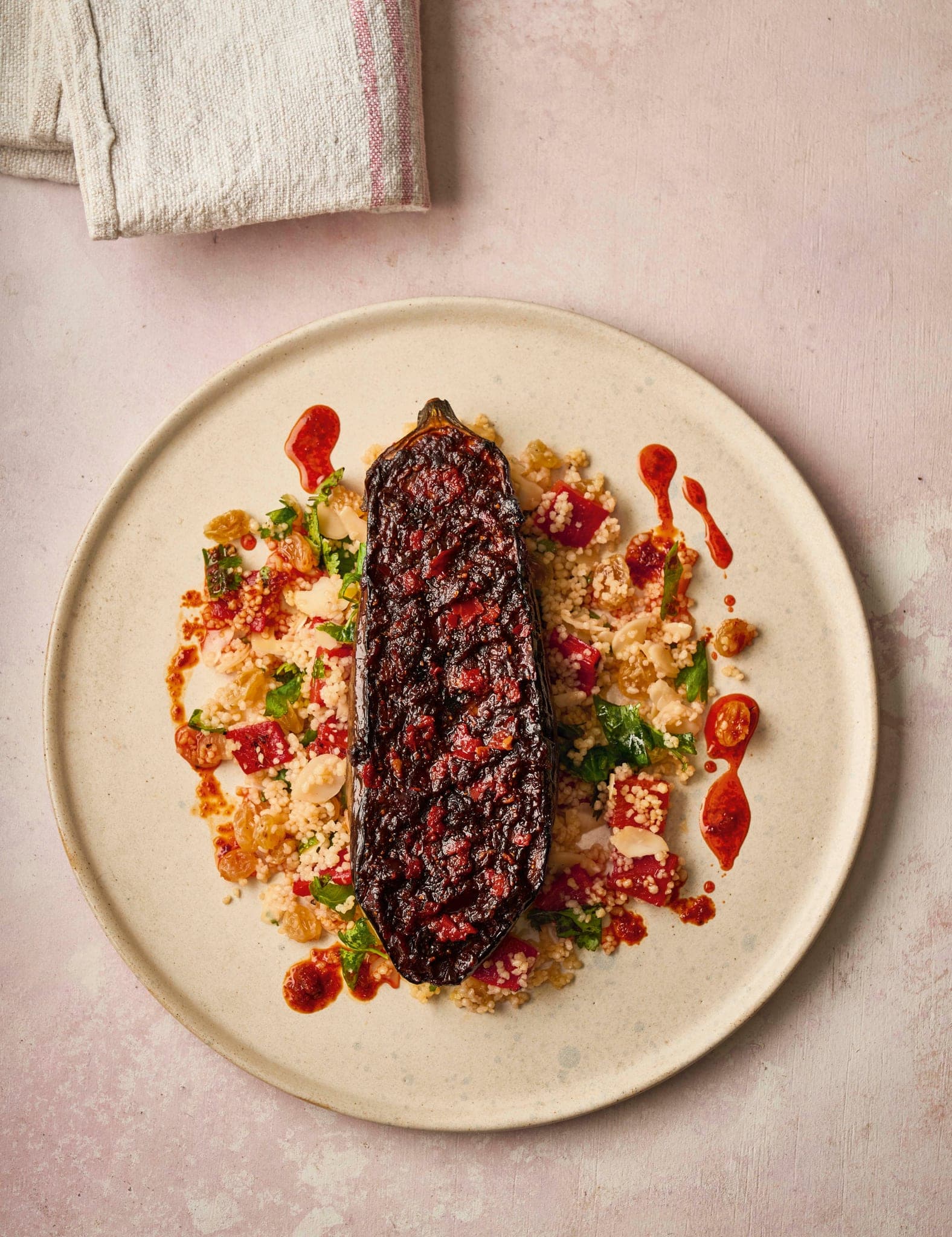 Miso Aubergine with Couscous