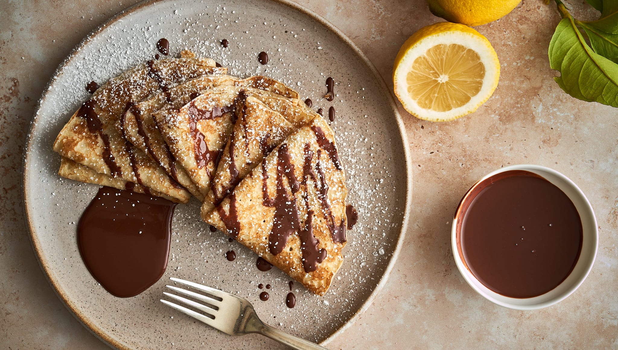 Pancakes with chocolate sauce - Step 1
