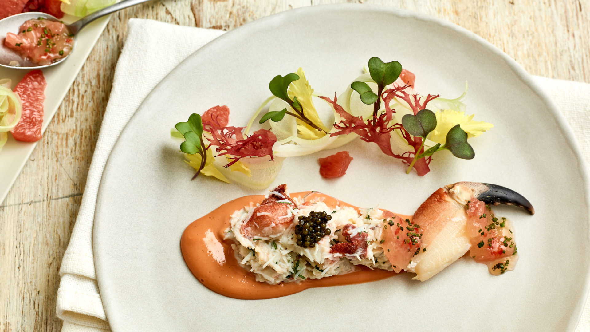 Crab salad and pink grapefruit