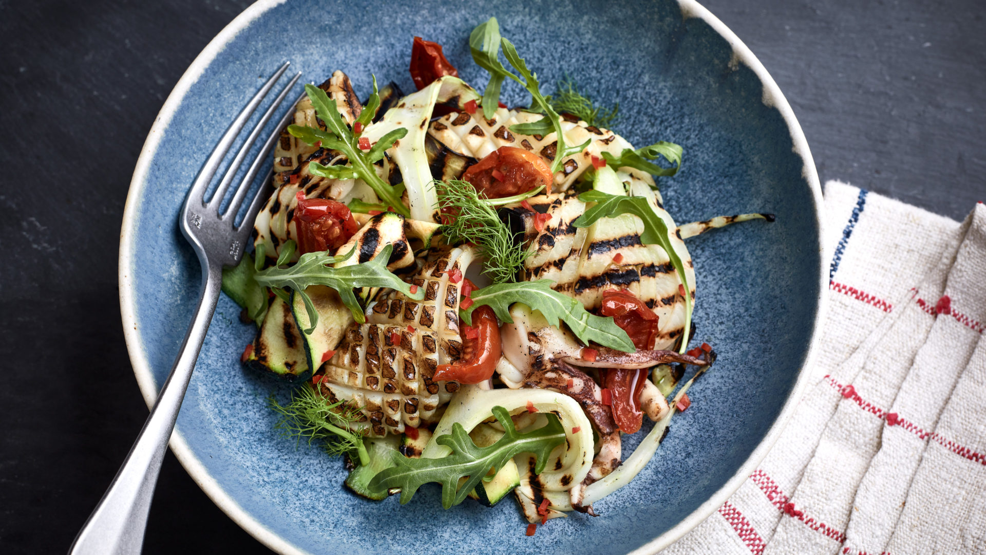 chargrilled squid salad