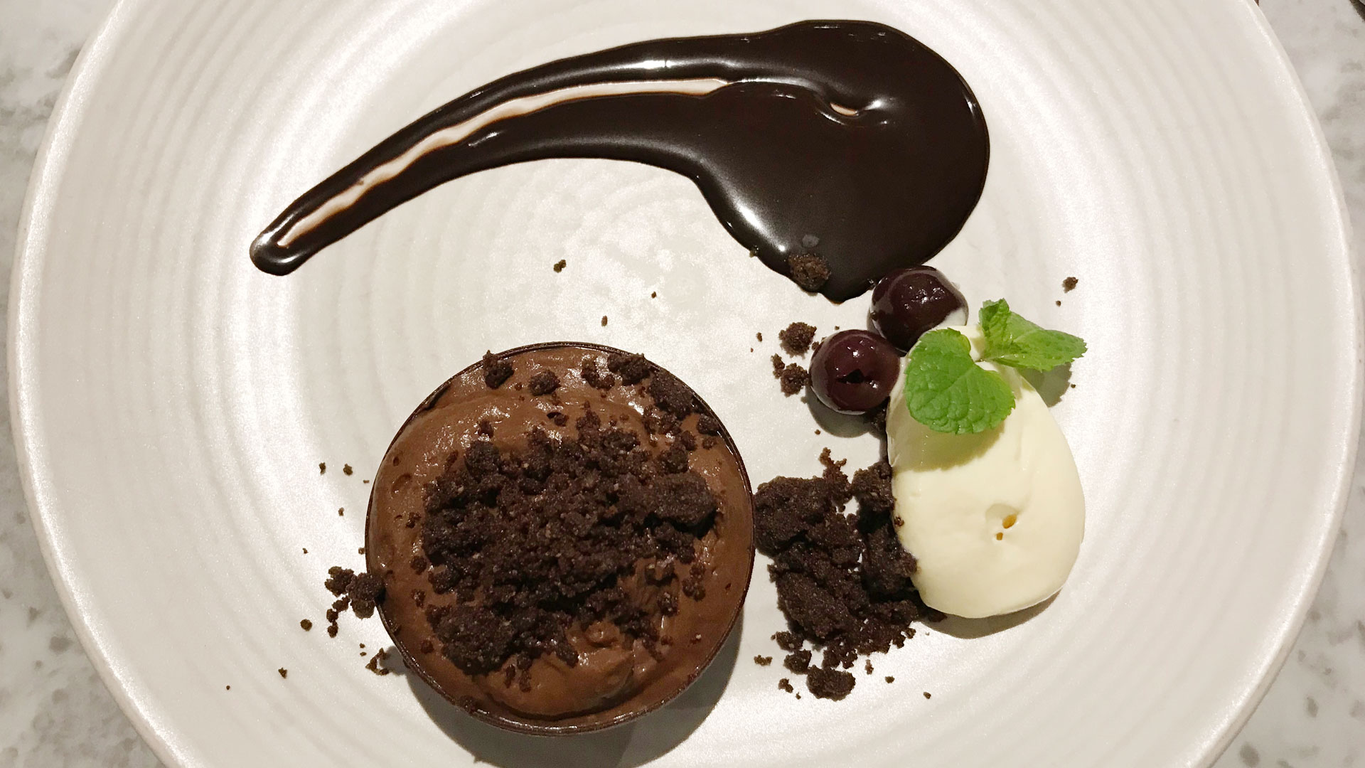 Brasserie Blanc chocolate cup dessert